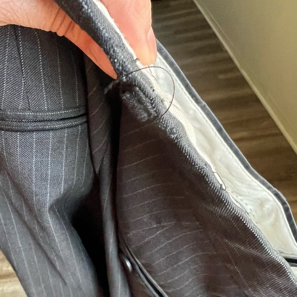 Black Saks Fifth Avenue charcoal gray wool pin strip 2 piece suit 44 R - Picture 6 of 16